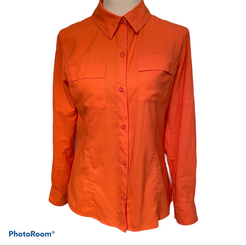 REEL LEGENDS TOP ORANGE ACTIVE PERFORMANCE SIZE PS PETITE